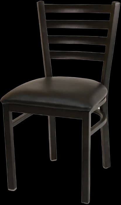 ATS 77-YL Metal Ladder Back Chair, Black Frame
