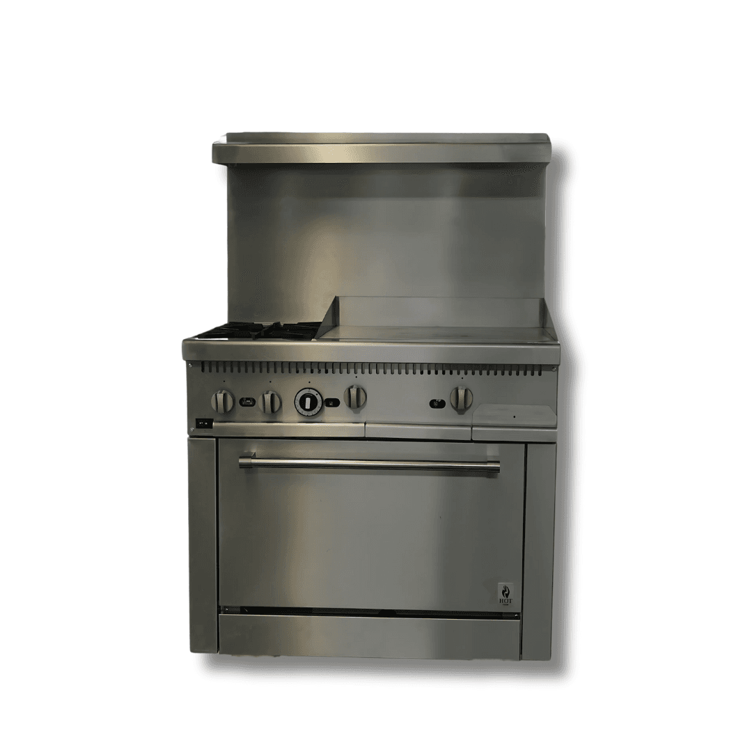 HOTZONE HZ-CR36-24TG Gas Range With Built-In Convection Oven 36" with 24" Griddle Top (Thermostat)