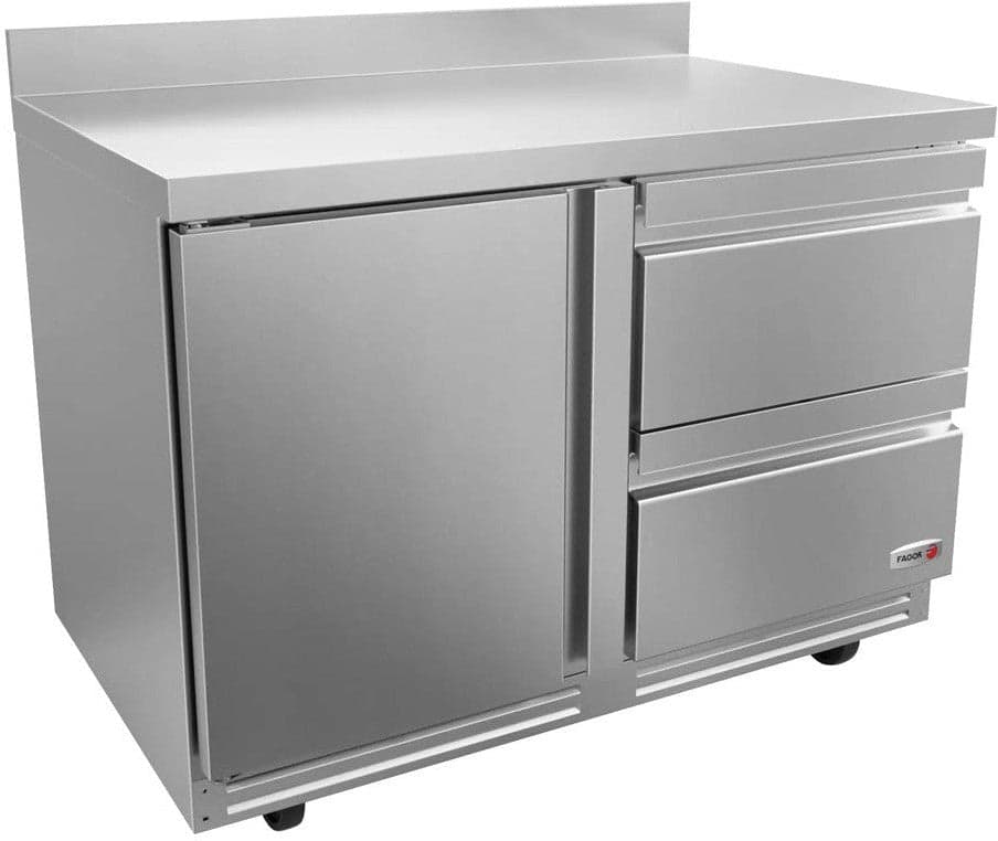 Fagor - FWR Series 115V, 48" Single Door Worktop Refrigerator With Two Drawers - FWR-48-D2-N