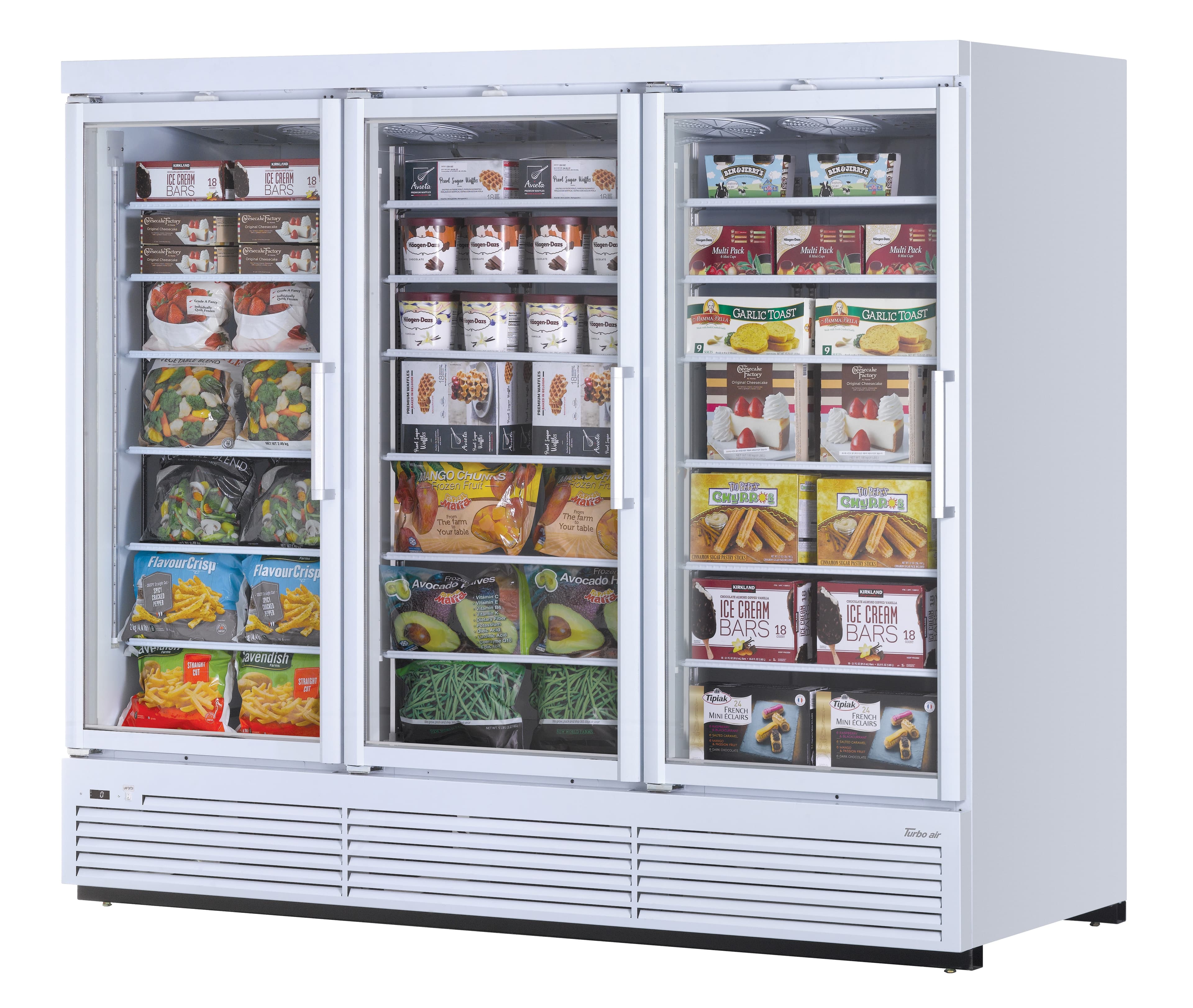 Turbo Air – Super Deluxe Glass Merchandiser Freezer, 97-1/2″ Wide – TJMF-85SDW(B)-N