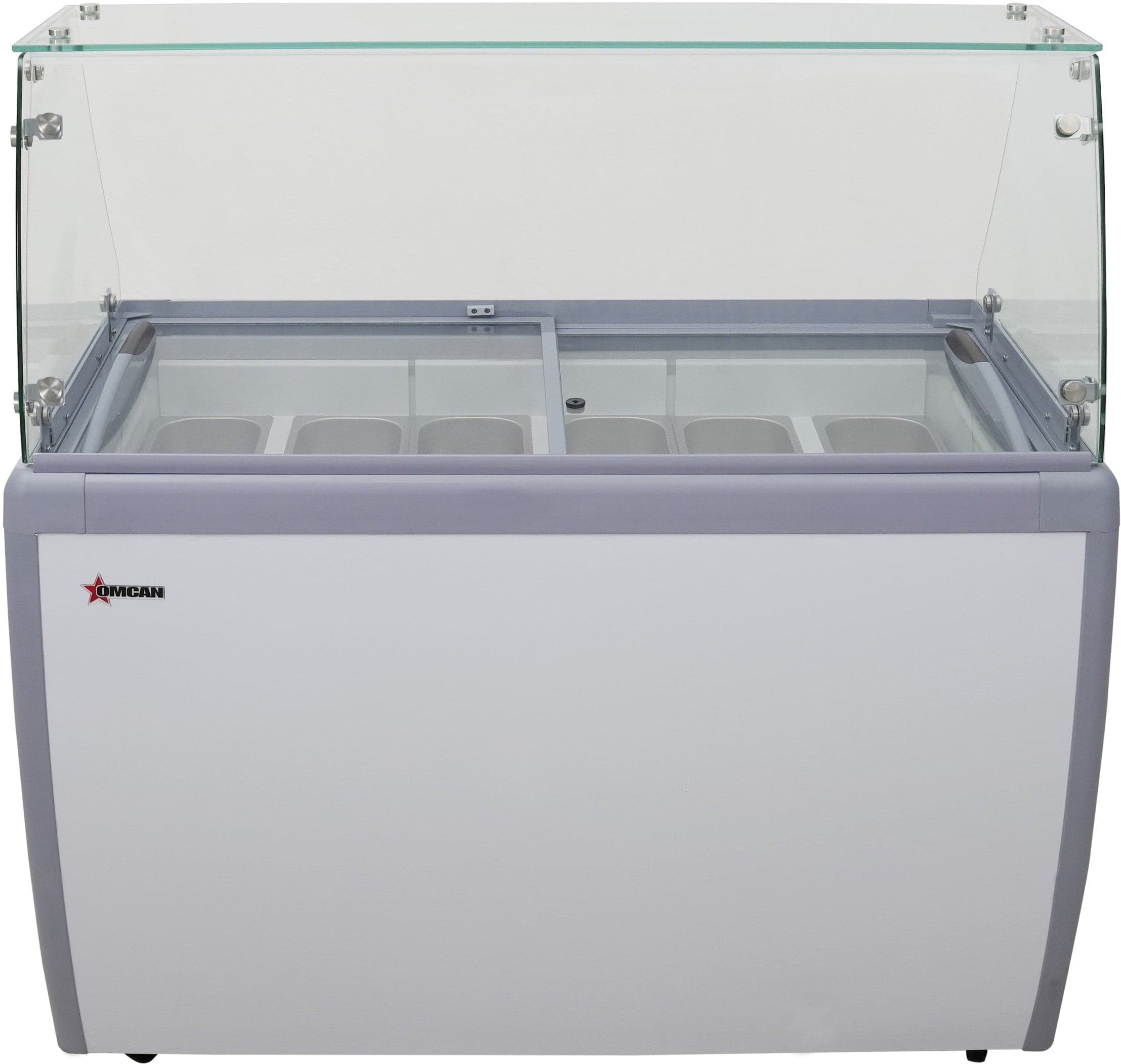 50″ Nine (9) Pan Gelato Dipping Cabinet with Flat Sneeze Guard