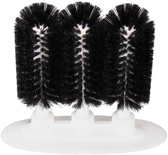 Glass Washer 3 Brushes with Suction Grip Base