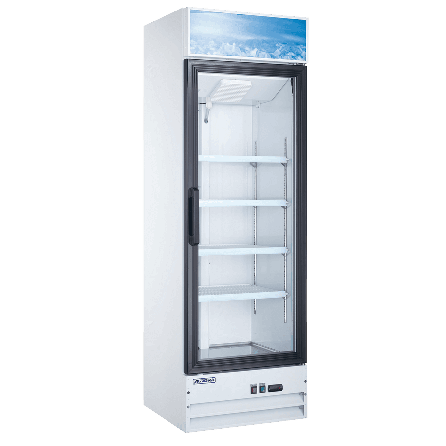Aurora 26″ One (1) Glass Door Display Refrigerator with Lightbox, 13 cu.ft. (382 L), White