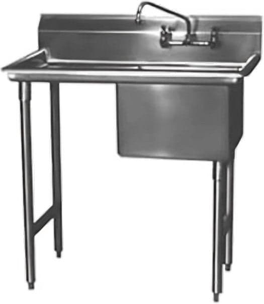 Winholt - 18" x 24" x 24" Stainless Steel One Compartment Sink with Left Drainboard - WS1T1824LD24