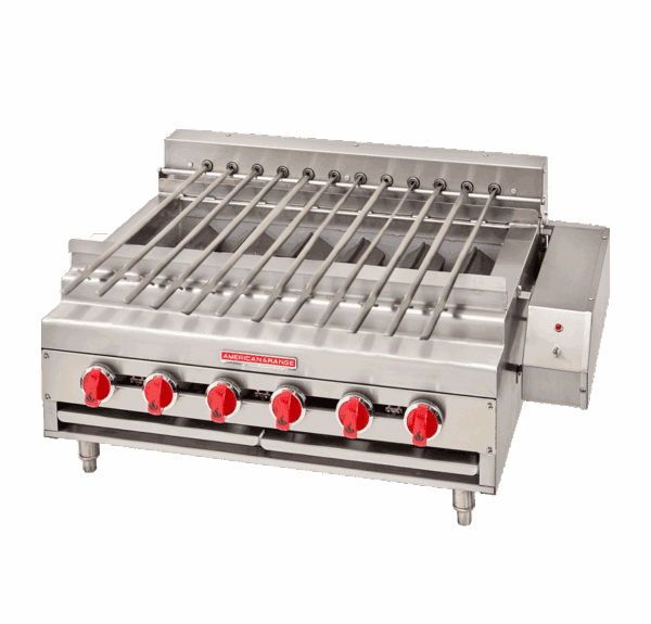 American Range – 48″ Stainless Steel Radiant Shish Kebob Broiler with Rotisserie – ARKB-48-R