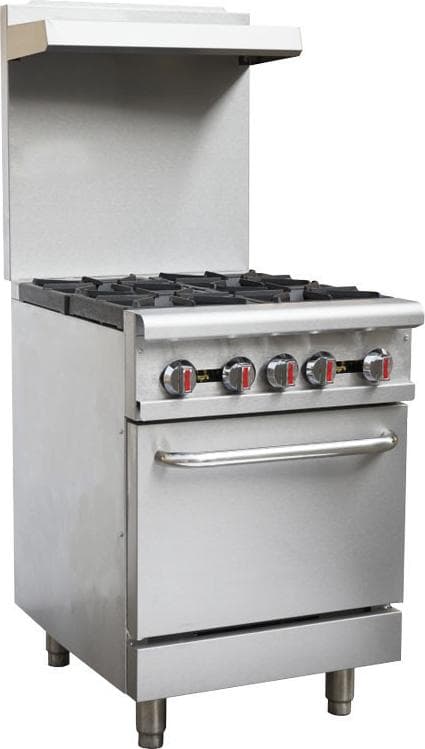 24″ Commercial Gas Range 4 Burners and Standard Oven 151,000 BTU – Natural Gas