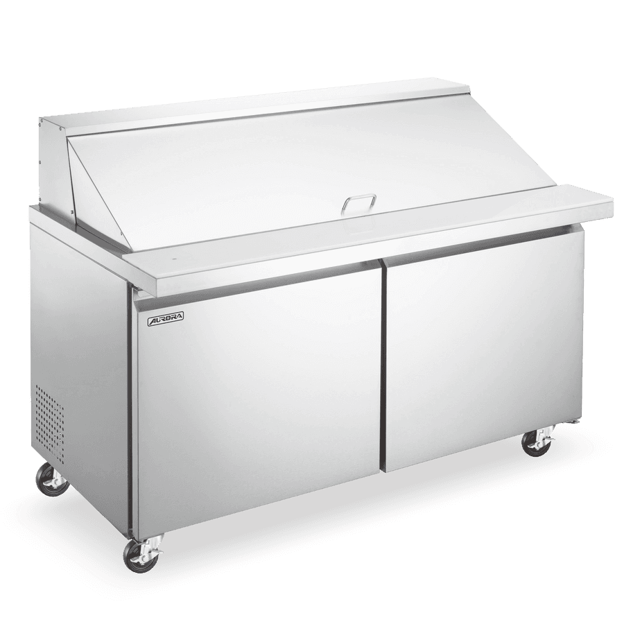 Aurora 60″ Two (2) Door Mega Top Refrigerated Prep Table, 16 cu.ft. (469 Liter), Stainless Steel