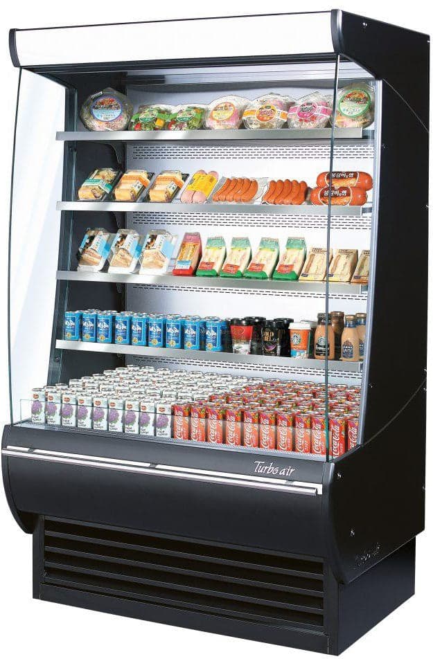 Turbo Air - 48" Black Extra Deep Air Curtain Merchandiser - TOM-48DXB-N (ETA 5-6 Weeks)