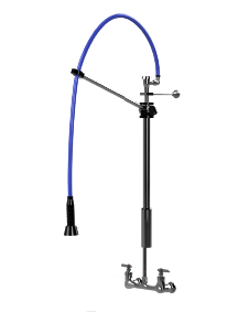 HIMI Products – Instinct Pre-Rinse Faucet Unit with 60″ Hose, Wall Mount Bracket, Vacuum Breaker & 8″ Wall Mount Base Faucet – IF6001-8W