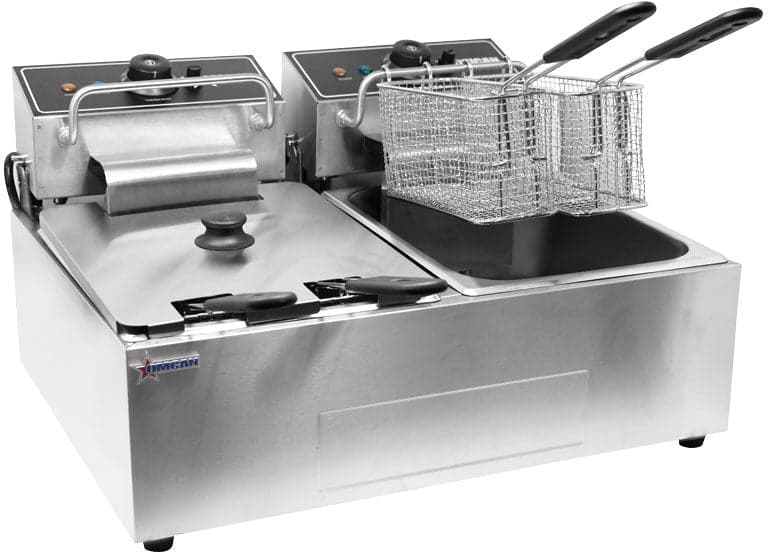 15 lb x 2 Double Tank Countertop Electric Fryer – 110V, 1Ph, 1350W