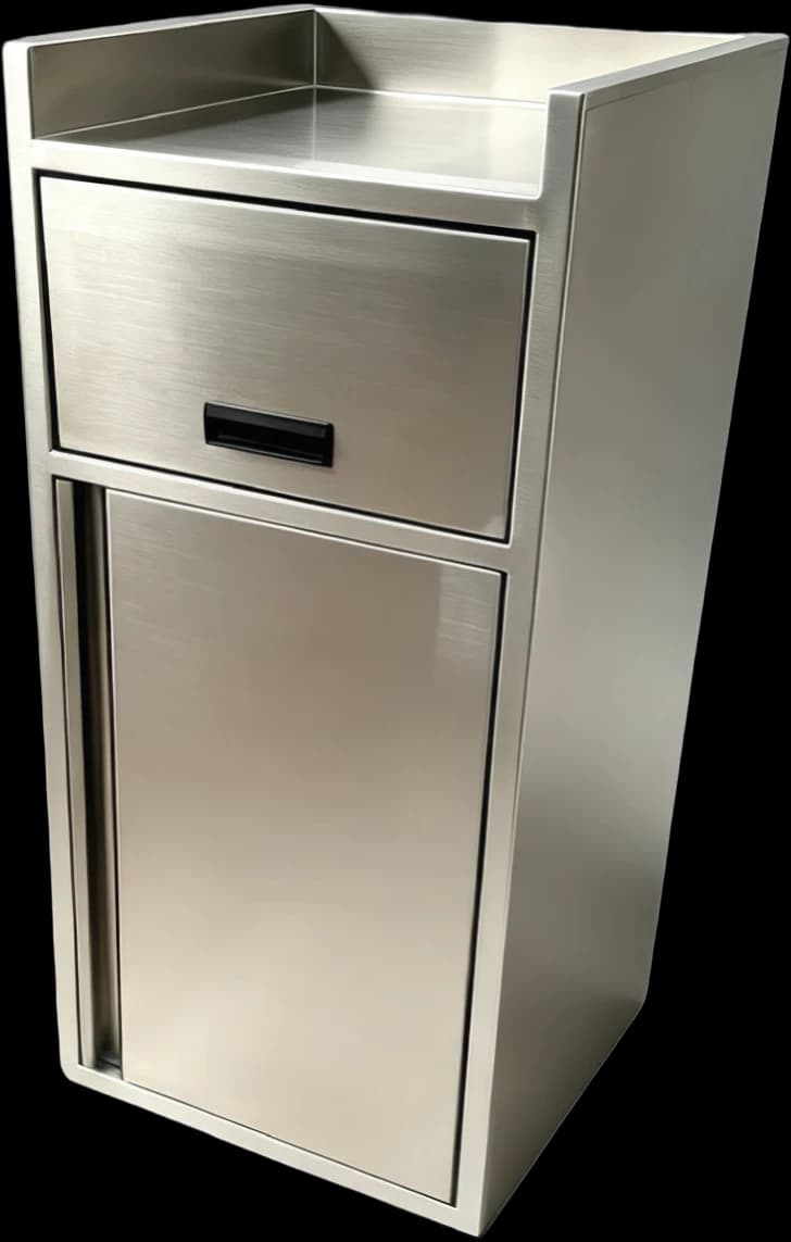 ATS Stainless Steel Swing Door Trash Receptacle