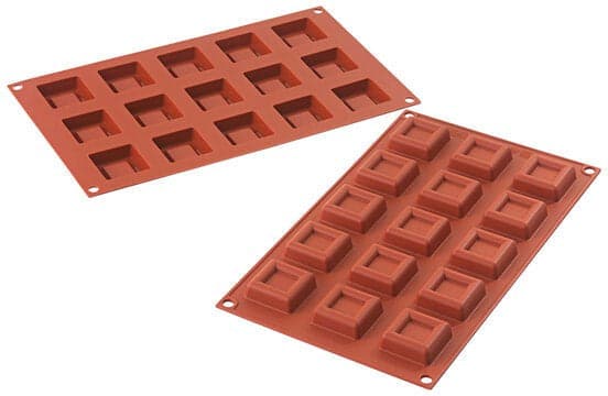 Silikomart – 1.4" x 1.4" x 0.5" Silicone #15 Compartment Mini Dessert Square Baking Mold – SF177
