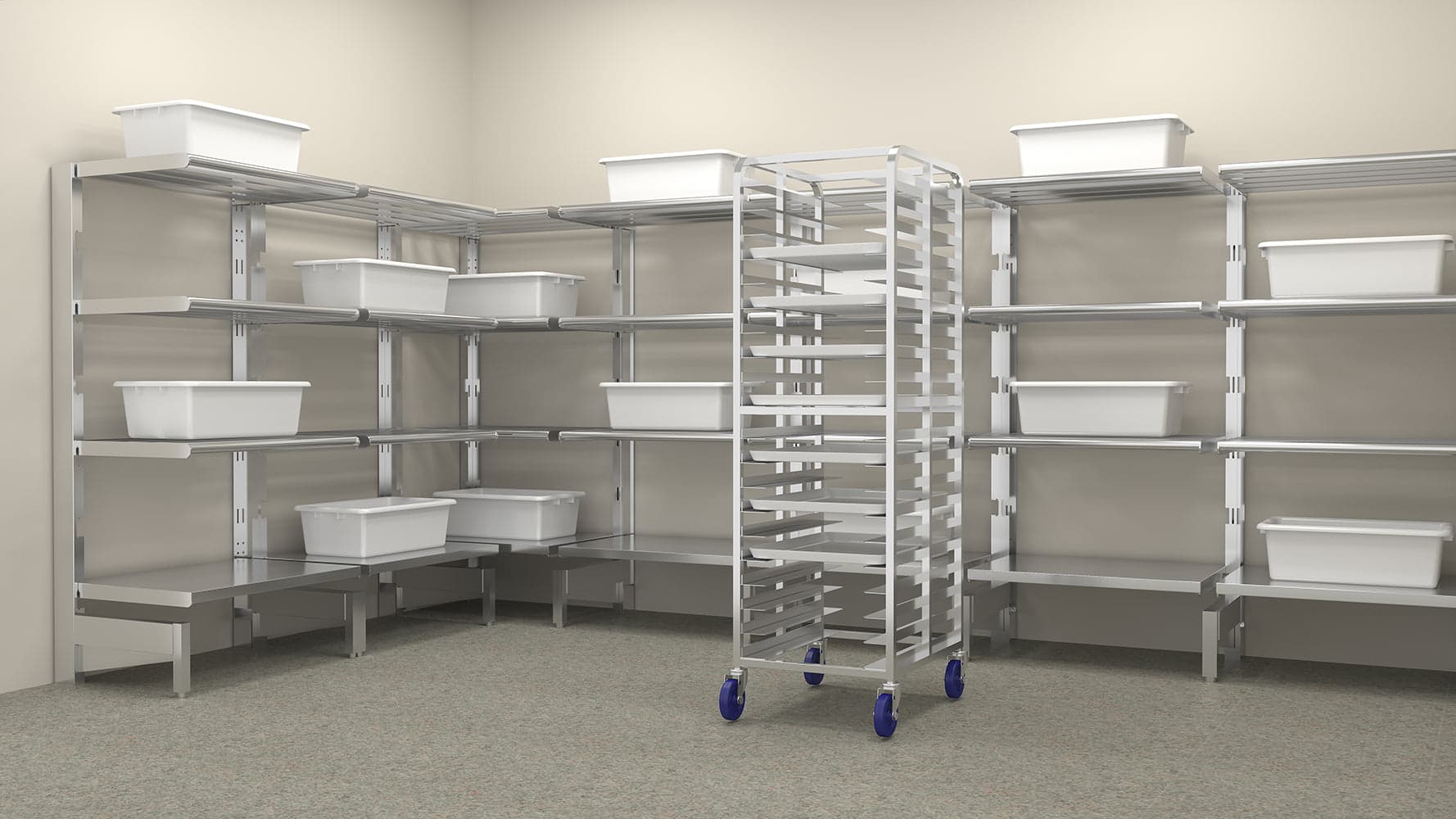 Winholt - 36" x 21" 3 Shelve Aluminum Solid Reinforced Shelf & Add On Kit - SCASS-2136-3-AU