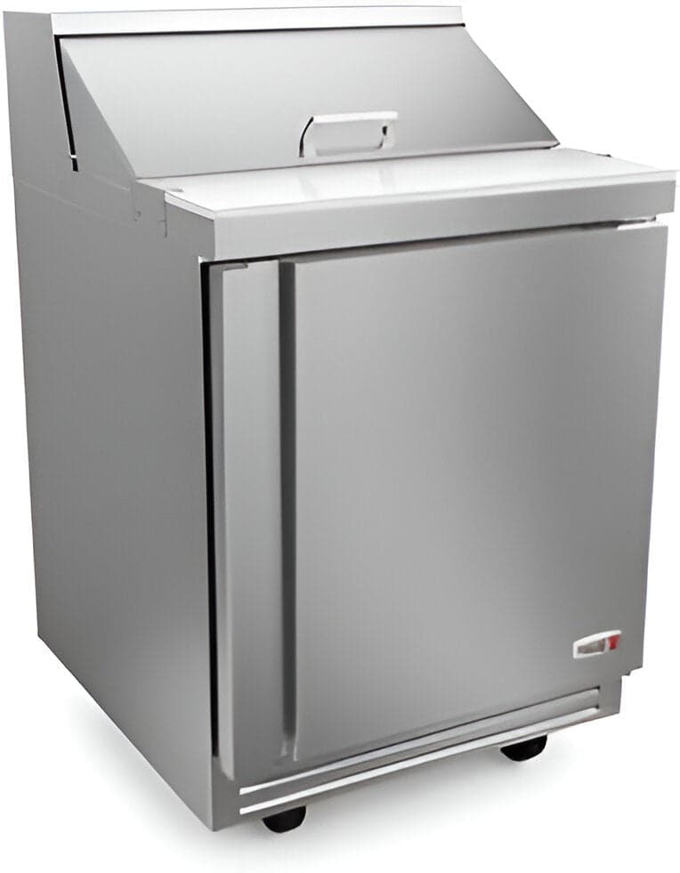 Fagor - 115V, 8 cu. ft. Single Door Refrigerated Salad/Sandwich Prep Table - FST-27-8-N