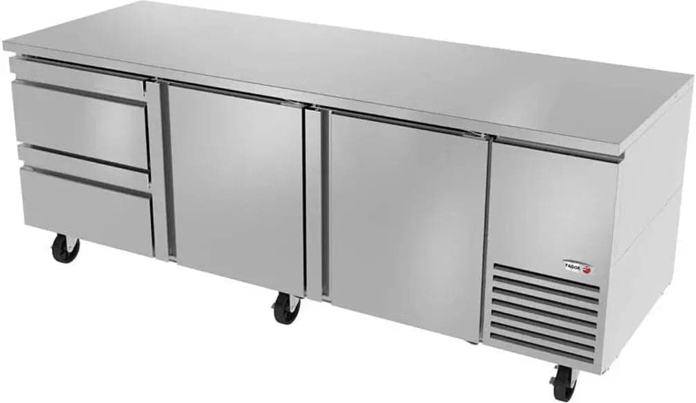 Fagor - SUR Series 115V, 93" Double Door Deep Undercounter Refrigerator With Two Drawer - SUR-93-D2