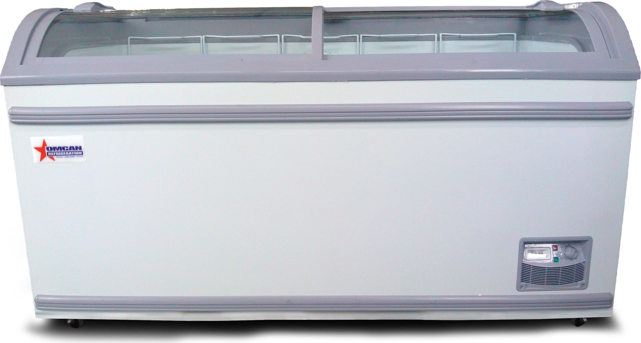 58″ Two (2) Door Ice Cream Display Chest Freezer with Curve Glass Top, 17.7 cu.ft. (501 L)