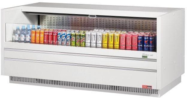 Turbo Air - 72.25" White Low Profile Drop-In Horizontal Open Display Case With Back Wall & Deck Pans - TOM-72UC-W-N (ETA 5-6 Weeks)