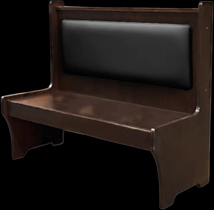 ATS Mission Style Wood Booth, Single, 60" L, Padded Back
