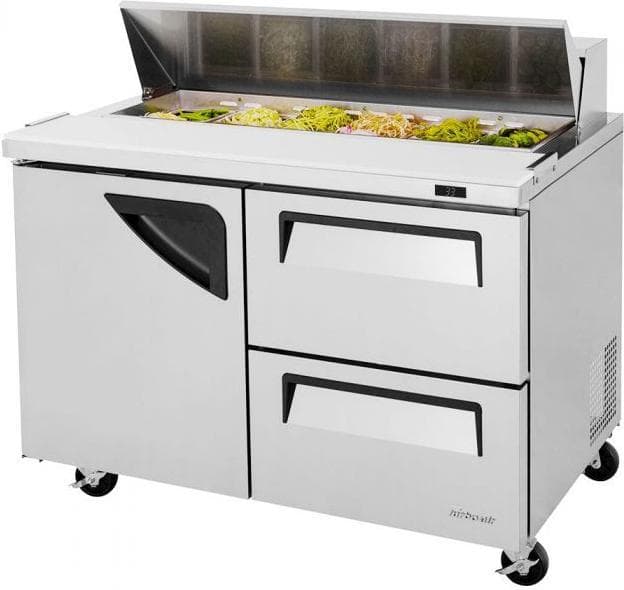 Turbo Air – Super Deluxe 48.25″ Two Solid Door Mega Top Refrigerated Sandwich Prep Table with Self-Cleaning Condenser – TST-48SD-D2-N (ETA 5-6 Weeks)