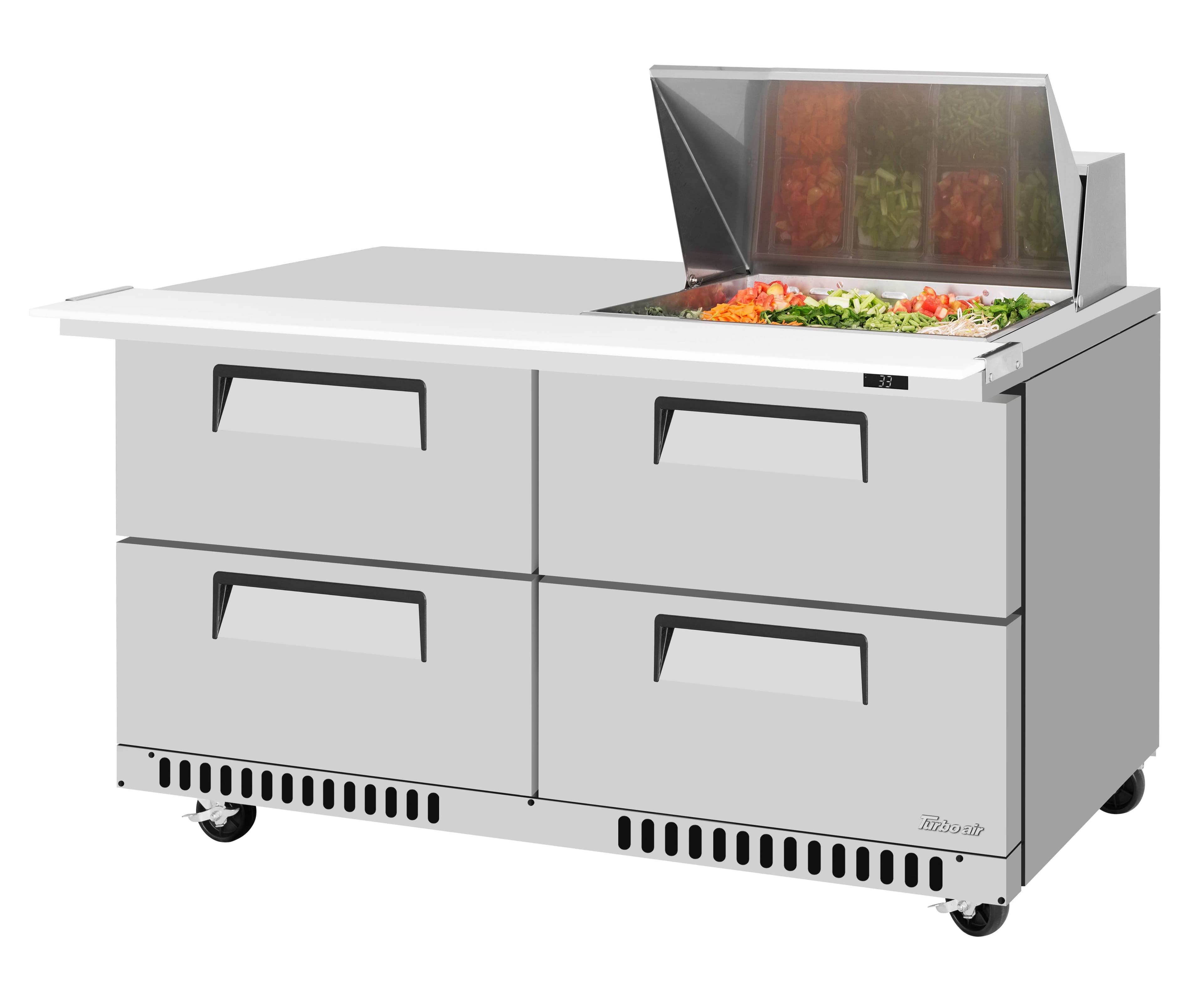Turbo Air – Super Deluxe Series/Prep table+Work station-Drawers, 60-1/4″ Wide – TST-60SD-12M-D4-FB-N(-LW)