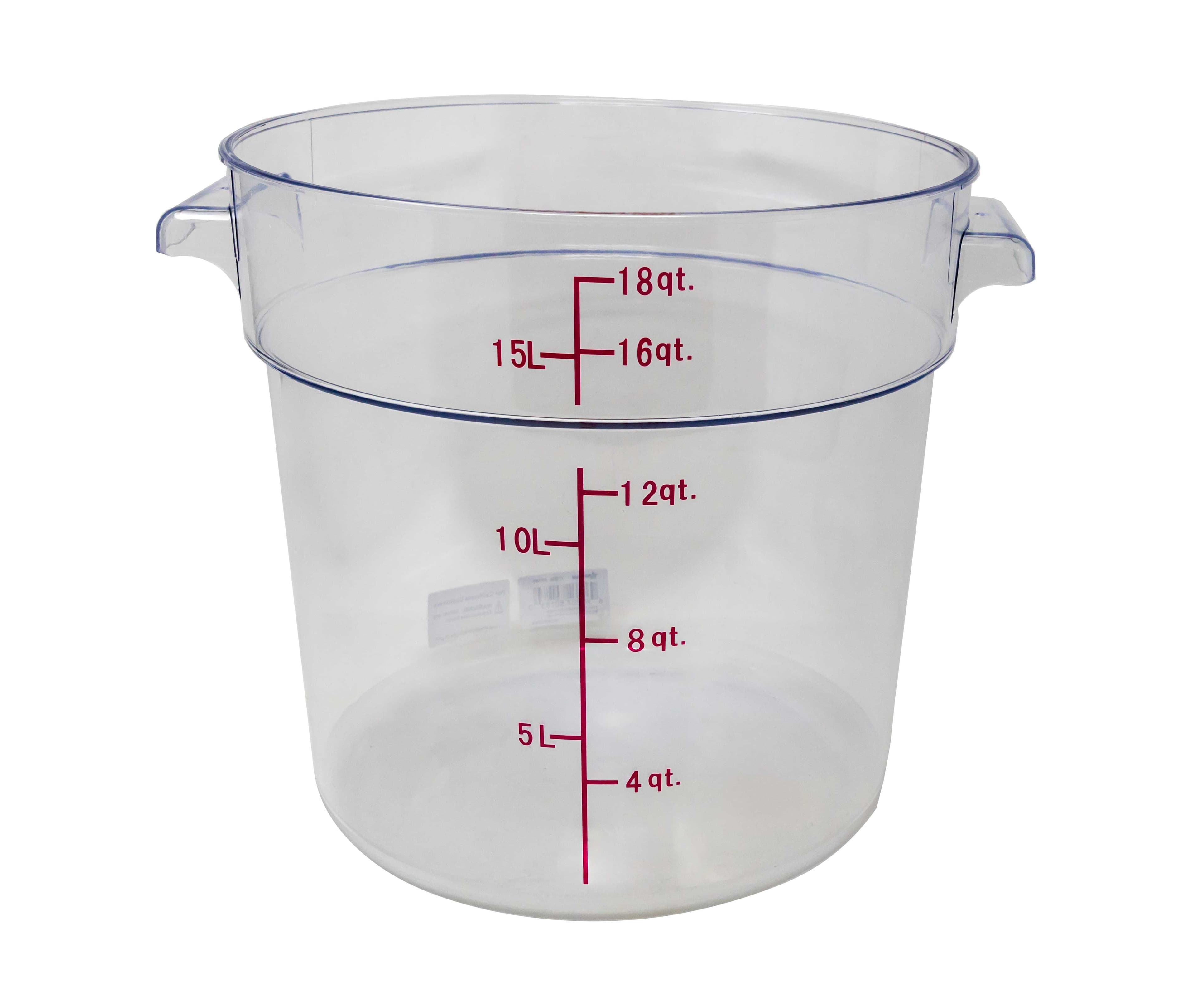 18 qt Polycarbonate Clear Round Food Storage Container