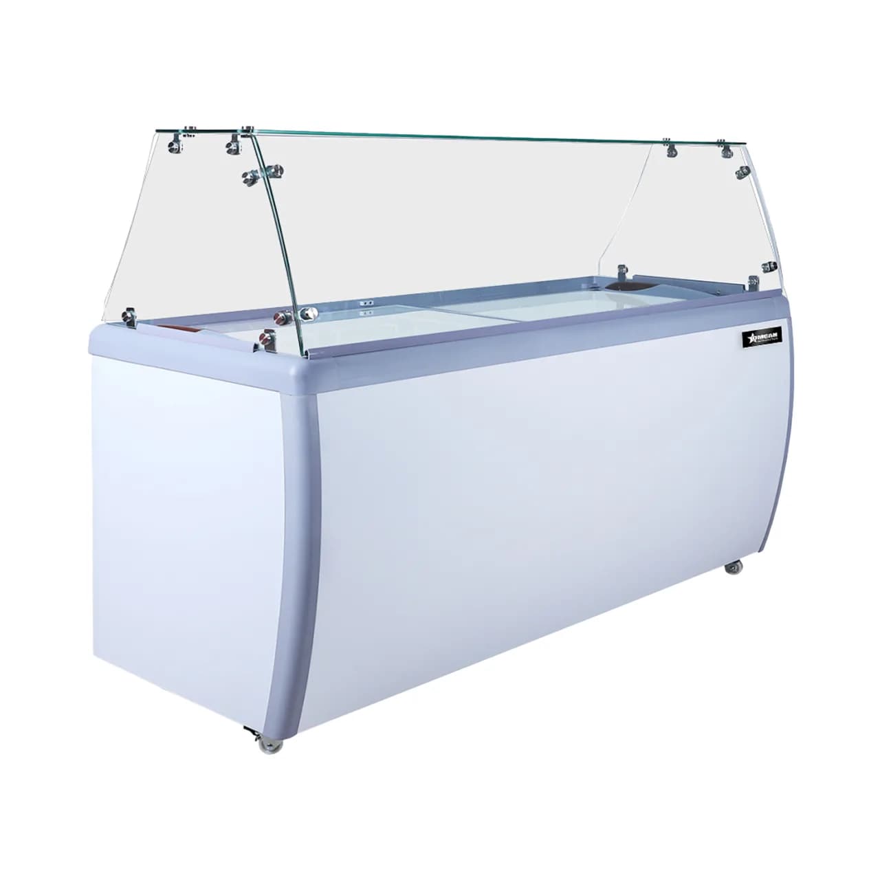 71″ 12+10 Tubs Capacity Ice Cream Dipping Freezer with Flat Sneeze Guard – 110V/60 Hz/1 Ph