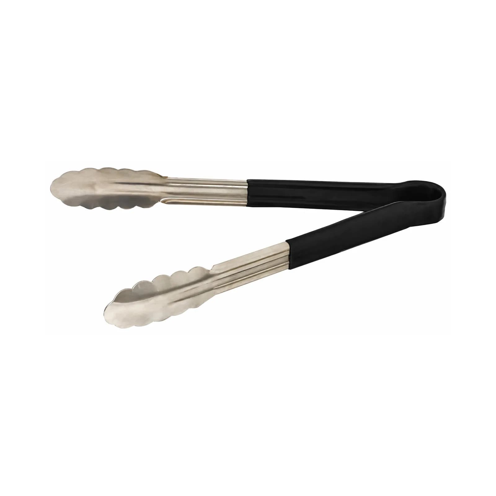 Omcan 12" Heavy-Duty Utility Tongs with Black Plastic Handle