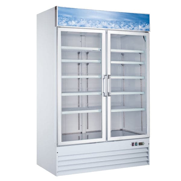 53″ Two (2) Glass Door Freezer, 45 cu.ft (1270 L), White