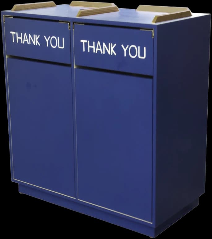ATS Laminate Swing Door Trash Receptacle, Double