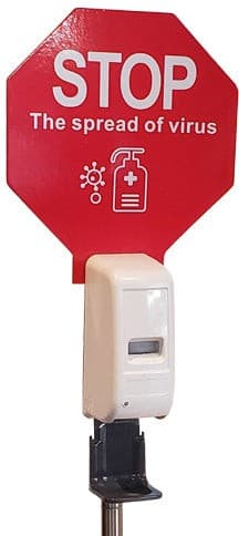Free-Standing Touchless Hand Sanitizer Dispenser (with Stop Sign)