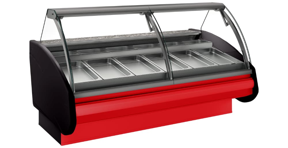 Atlanta Modena W-18 PVP BAIN-MARIE 72″ Curved Glass Bain-Marie Display Counter