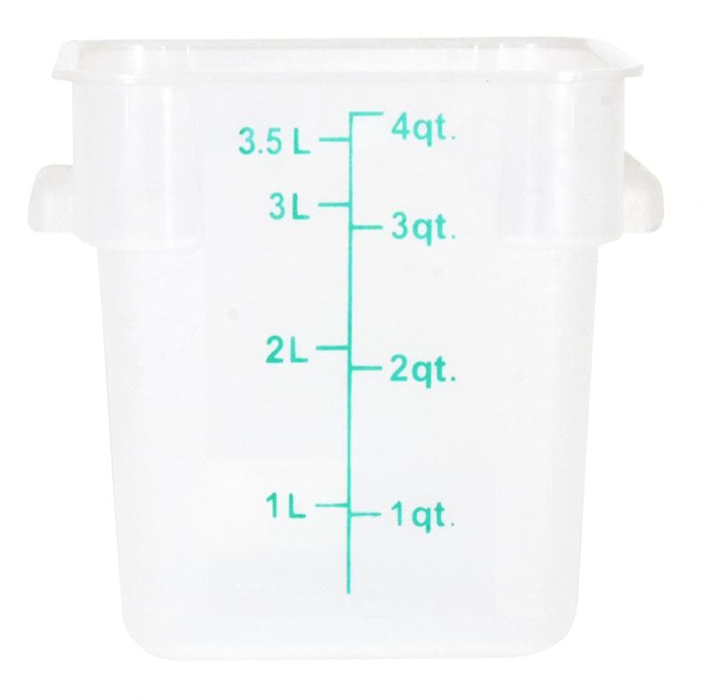 4 qt Polypropylene Translucent Square Food Storage Container