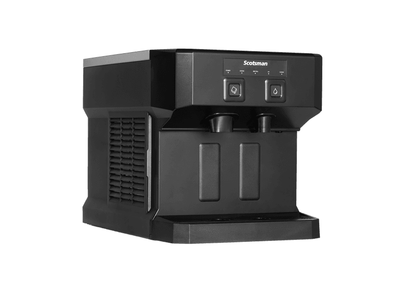 Scotsman HID207ABX-1 16″ Meridian Push-Button Activated Air Cooled Compact Countertop Nugget Ice Machine and Water Dispenser – 196 Lbs.