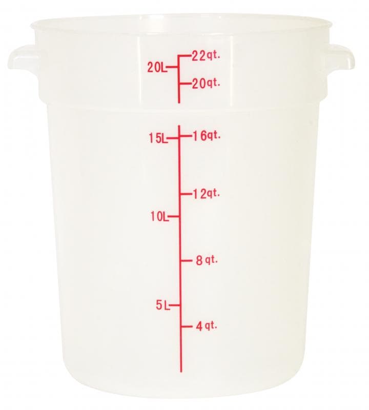 22 qt Polypropylene Translucent Round Food Storage Container