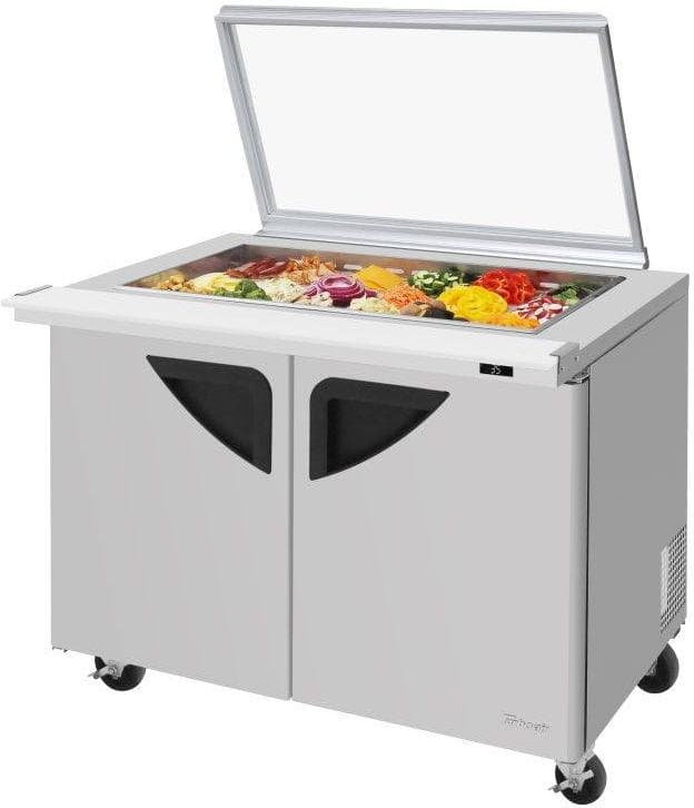 Turbo Air – Super Deluxe 48.25″ 2 Door Mega Top Refrigerated Sandwich Prep Table with Glass Lid – TST-48SD-18-E-N-GL (ETA 5-6 Weeks)
