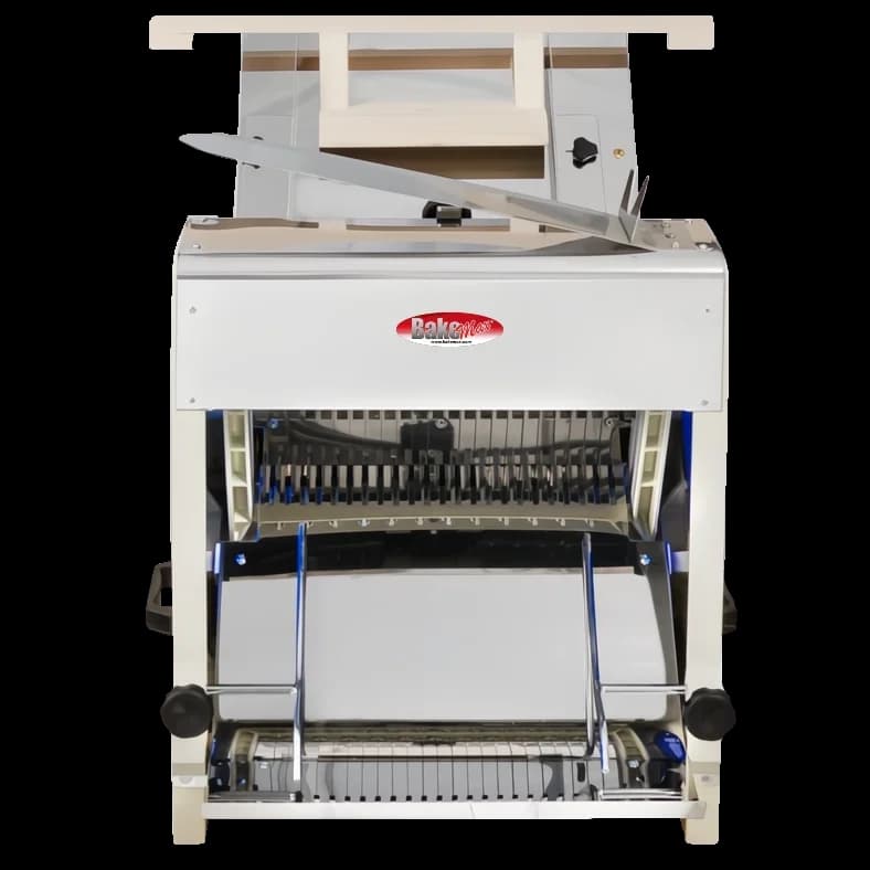 BakeMax BMGF005 Heavy Duty Countertop Bakery Gravity Feed Bread Slicer 3/4″ Slice Thickness 19 Blades