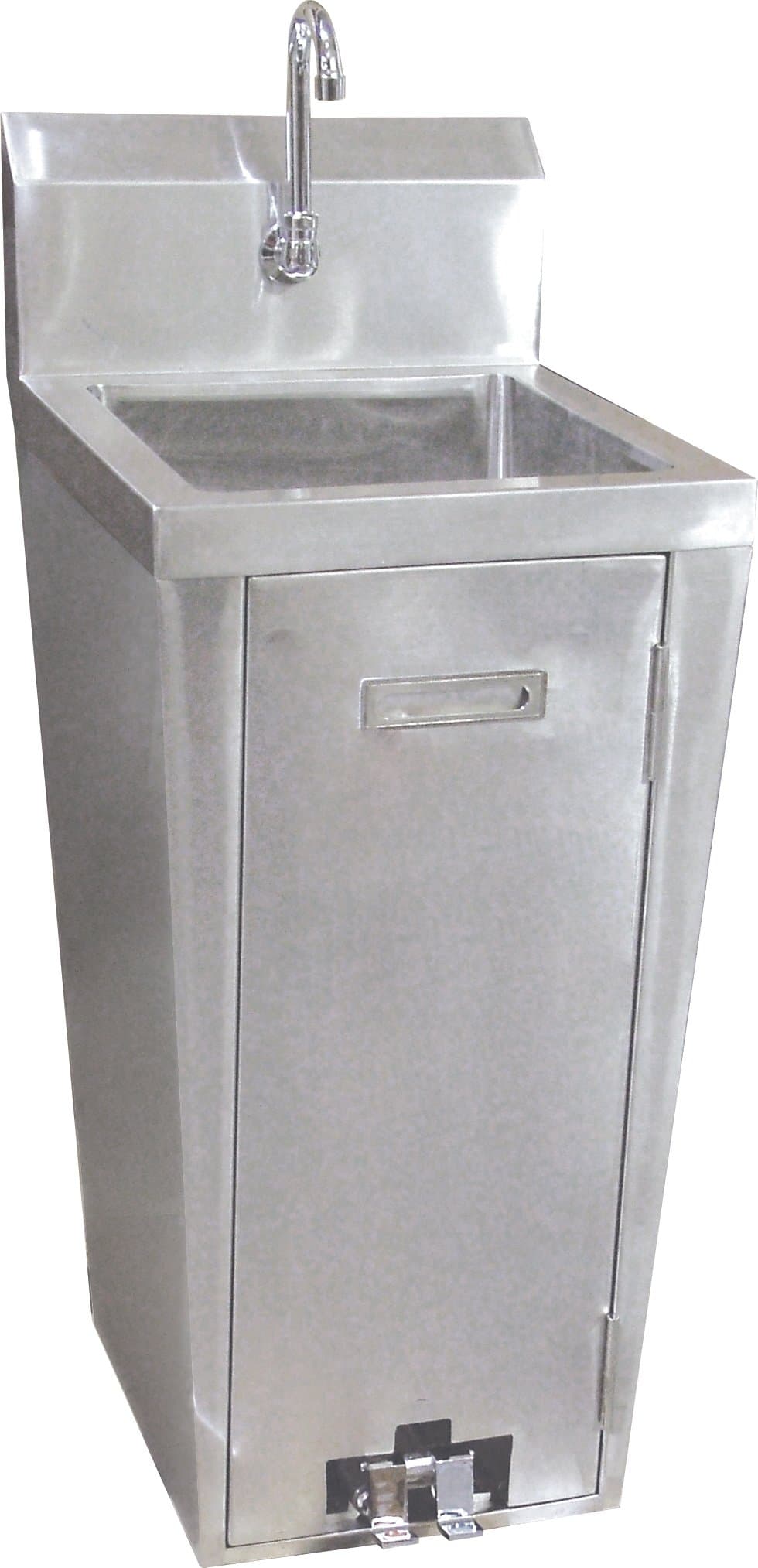 Stainless Steel Pedestal Sink with Foot Valve and Faucet