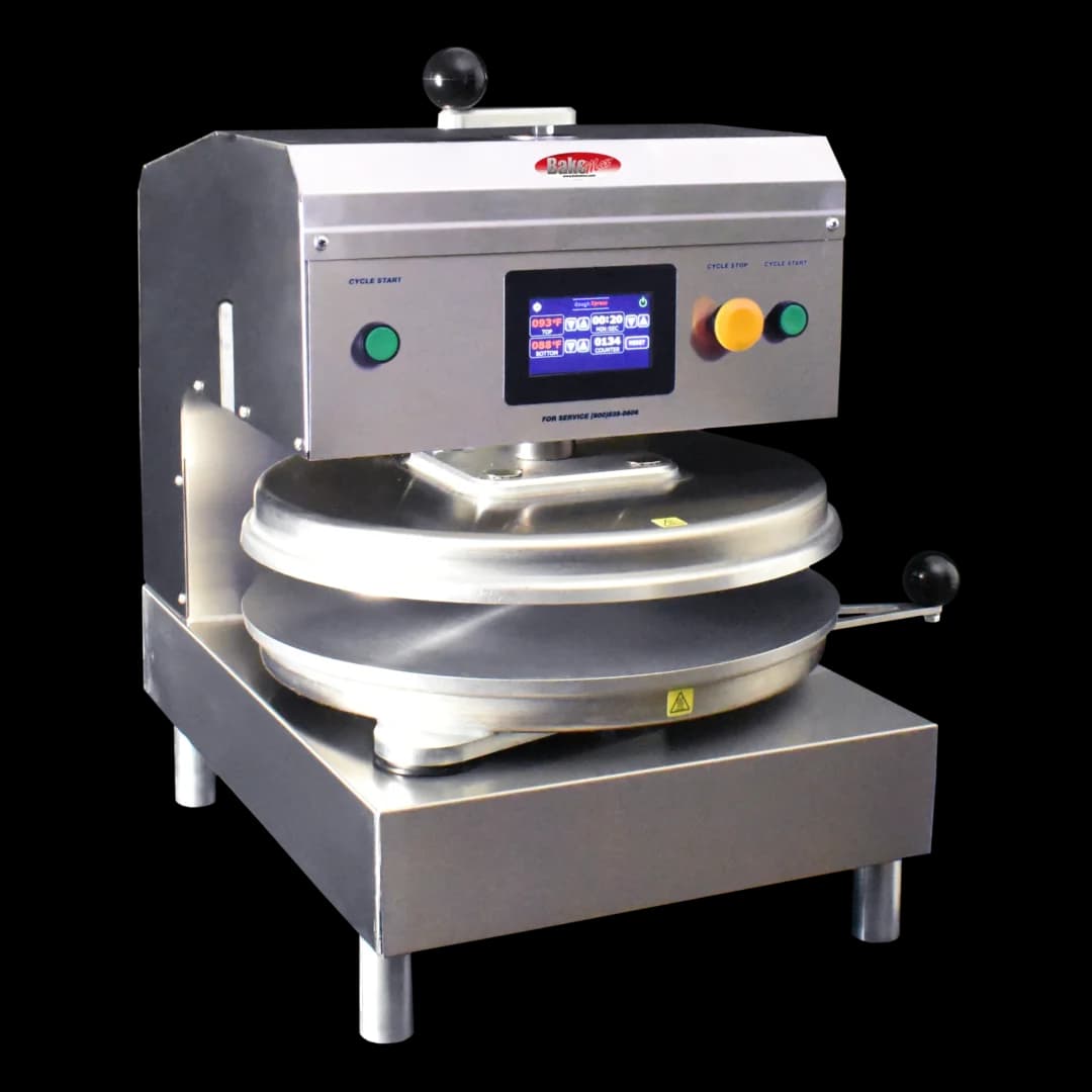 BakeMax BMTXE218SS Commercial Countertop Automatic Swing Away Dual Heat Dough Press