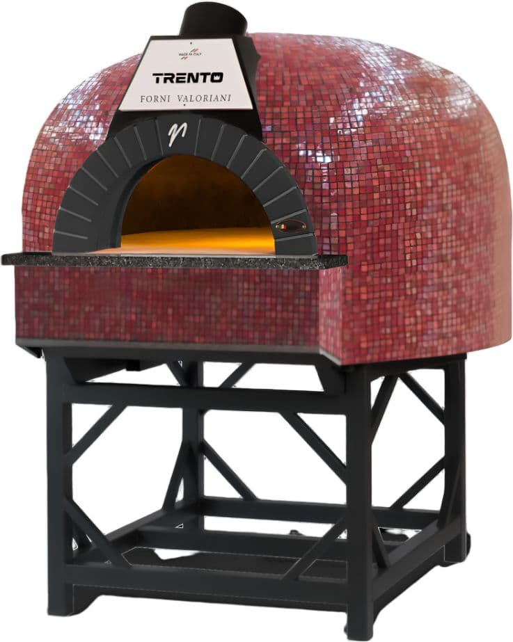 Trento Valoriani Igloo 120 Gas and Wood Fired Pizza Oven, Red Mosaic – 100,000 BTU