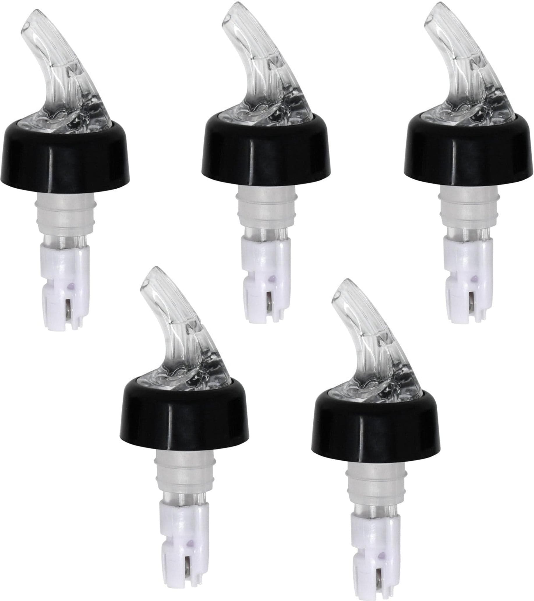 2 oz Clear Spout / White Tail Measured Liquor Pourer with Collar – 12/Pack