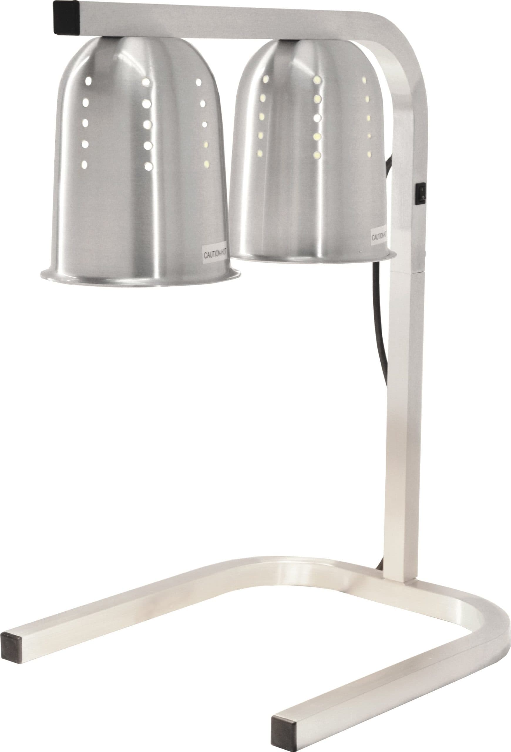 2-Bulb Commercial Portable Heat Lamp, Silver – 2 x 250W, 110V/60Hz/1Ph