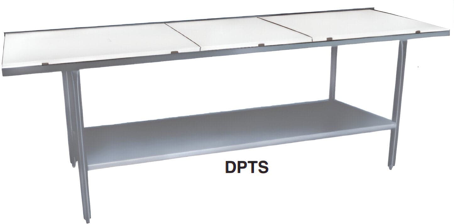 Winholt - 36" x 96" Poly Top Work Table with Undershelf and 6 Legs - DPTS-3696