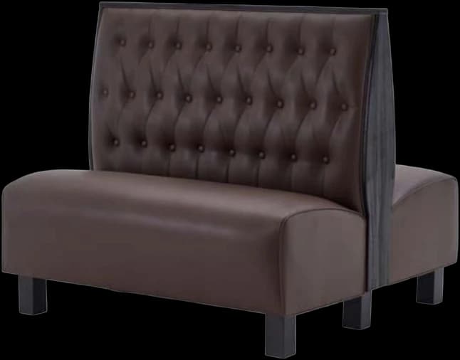 ATS Kevin QuickShip Booth, Button-Tuft Back, Double, 42" H x 46" L, Brown