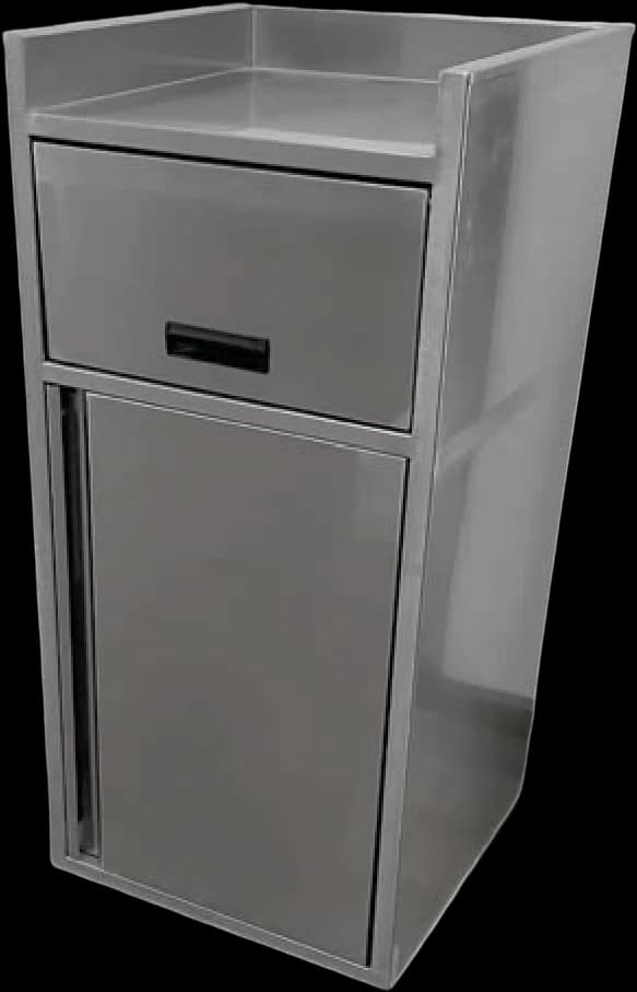 ATS MET Stainless Steel Trash Receptacle, 23" W x 22" D