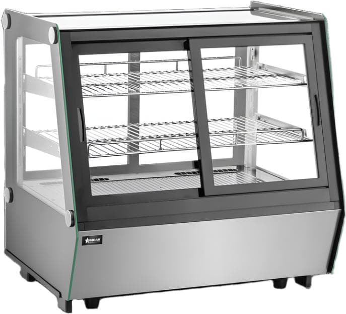 60” Two (2) Shelf Refrigerated Self-service Countertop Display Case, 8.01 cu. ft. (227 L), Black