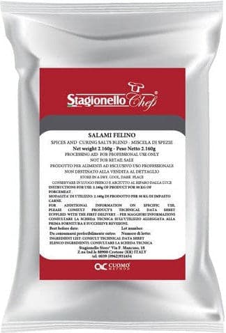 Stagionello Curing Salts and Spice Blends for Rapid Fermentation Salami Felino Salami 2.16 kg / bag