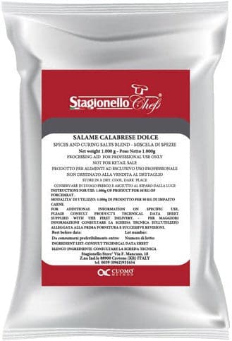 Stagionello Curing Salts and Spice Blends for Rapid Fermentation Salami Sweet Calabrese Salami 1 kg / bag
