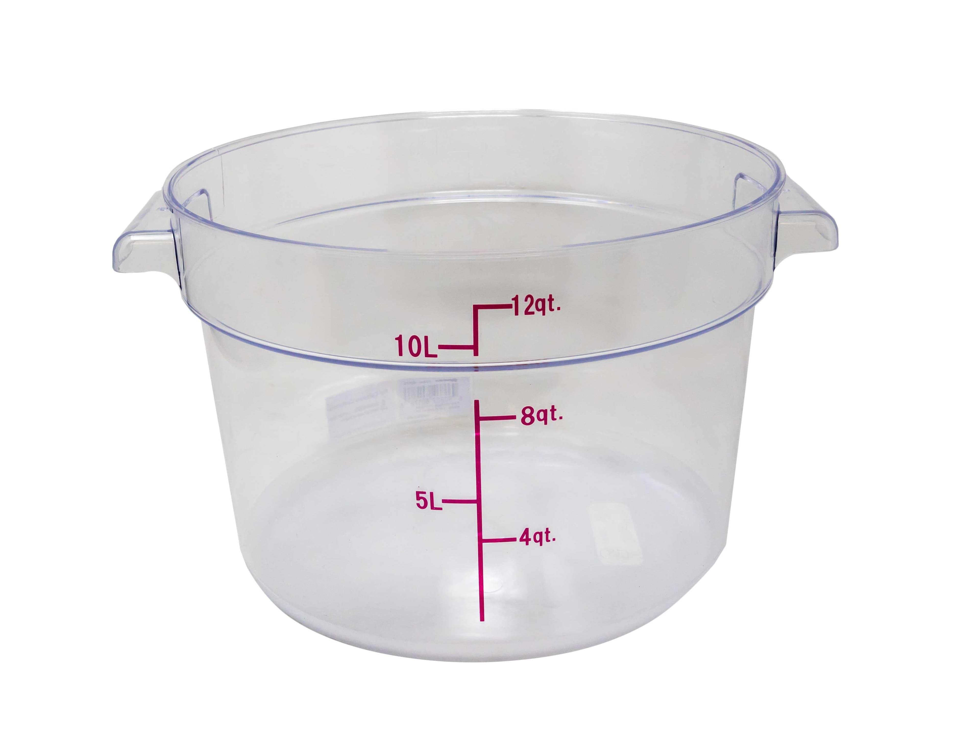 12 qt Polycarbonate Clear Round Food Storage Container