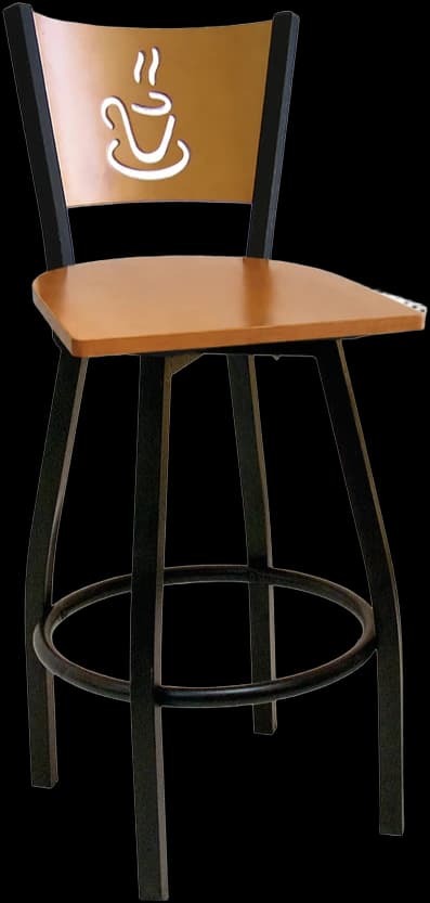 ATS 72-BSS Wood Coffee Cup Back Swivel Barstool