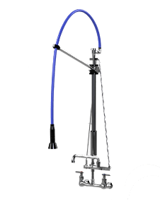 HIMI Products – Instinct Pre-Rinse Faucet Unit with 60″ Hose, V Mount Bracket, Vacuum Breaker, 8″ Wall Mount Base Faucet + 12″ Add-On Faucet – IF6004-8WAF